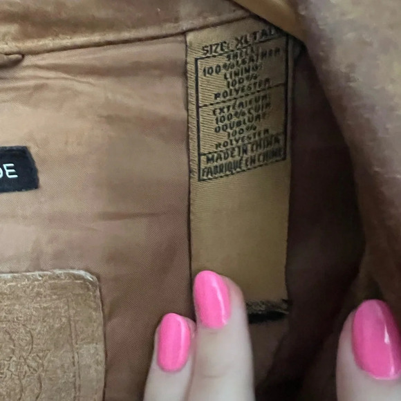 Vintage Genuine Suede Long Jacket/Coat XL Tall - Picture 7 of 8